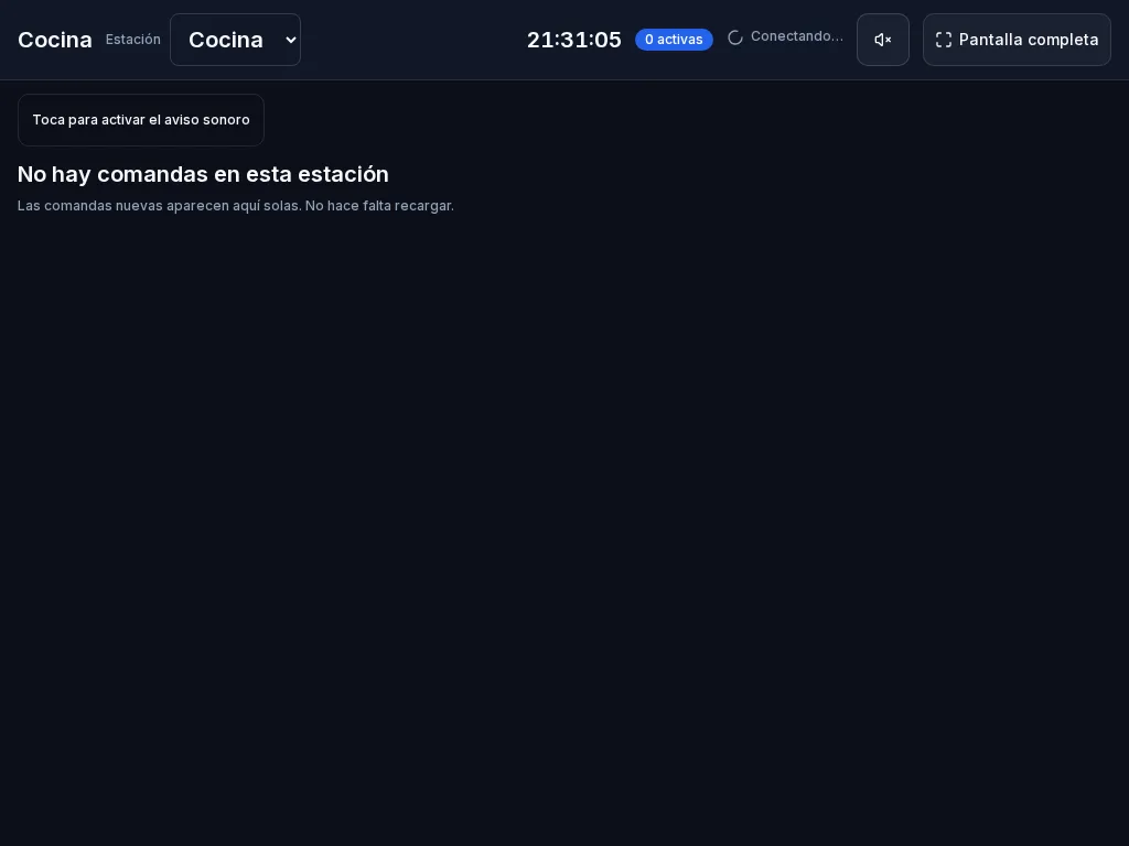 KDS: comandas por estación con semáforo por tiempo y botón «Listo».