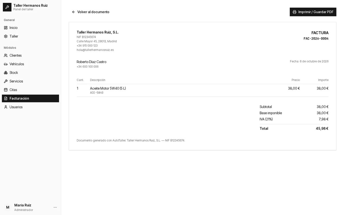 Vista imprimible con la identidad fiscal, lista para papel o PDF.