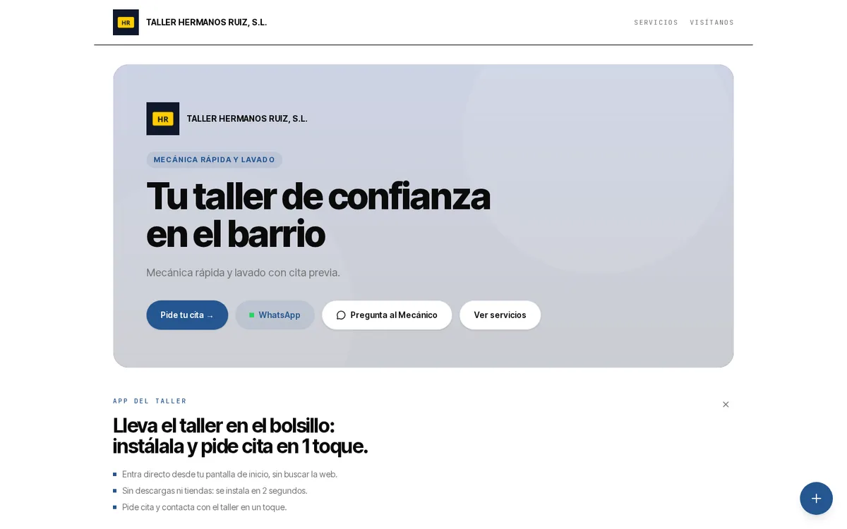 Asistente de 4 pasos con vista previa Escritorio / Móvil.